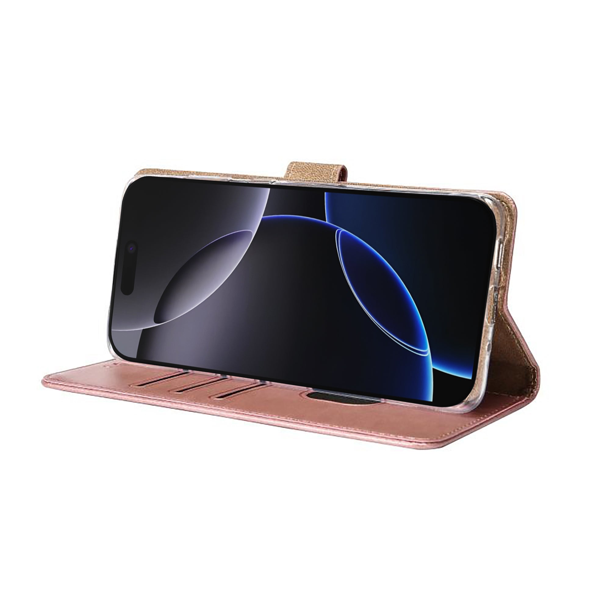 Rixus Bookcase For Apple iPhone 17 Pro Max Pink