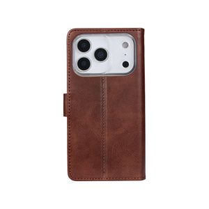 Rixus Bookcase For Apple iPhone 17 Pro Max Brown
