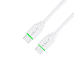 Rixus RXUC13C Fast Charging Cable USB-C To USB-C 30cm White