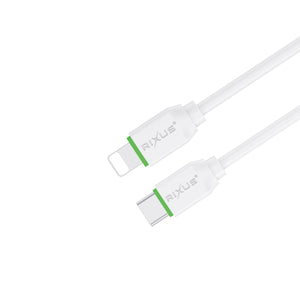 Rixus RXUC13L Fast Charging Cable USB-C To Lightning 30cm White