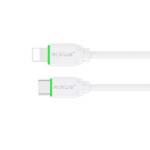 Rixus RXUC13L Fast Charging Cable USB-C To Lightning 30cm White