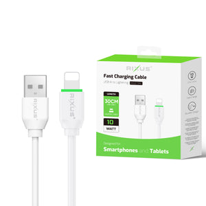 Rixus RXUC13AL Charging Cable USB-A To Lightning 30cm White