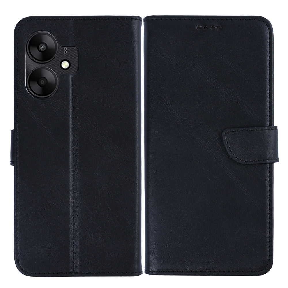 Rixus Bookcase For Xiaomi Redmi 13C Black