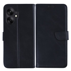 Rixus Bookcase For Xiaomi Redmi 13C Black