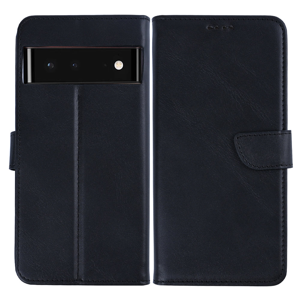 Rixus Bookcase For Google Pixel 6 Pro Black