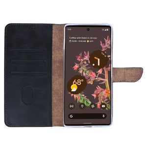 Rixus Bookcase For Google Pixel 6 Pro Black