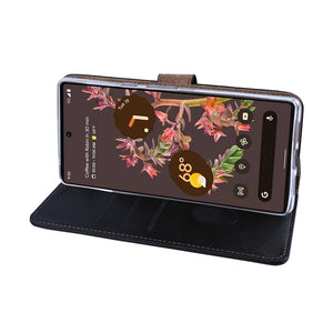 Rixus Bookcase For Google Pixel 6 Pro Black
