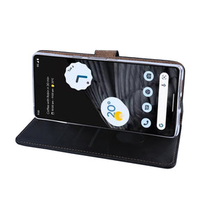 Rixus Bookcase For Google Pixel 7 Pro Black