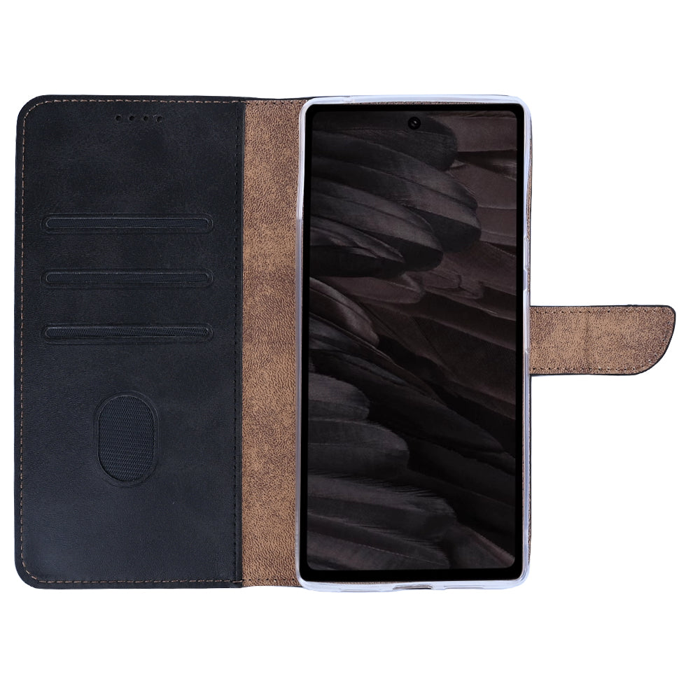 Rixus Bookcase For Google Pixel 7A Black