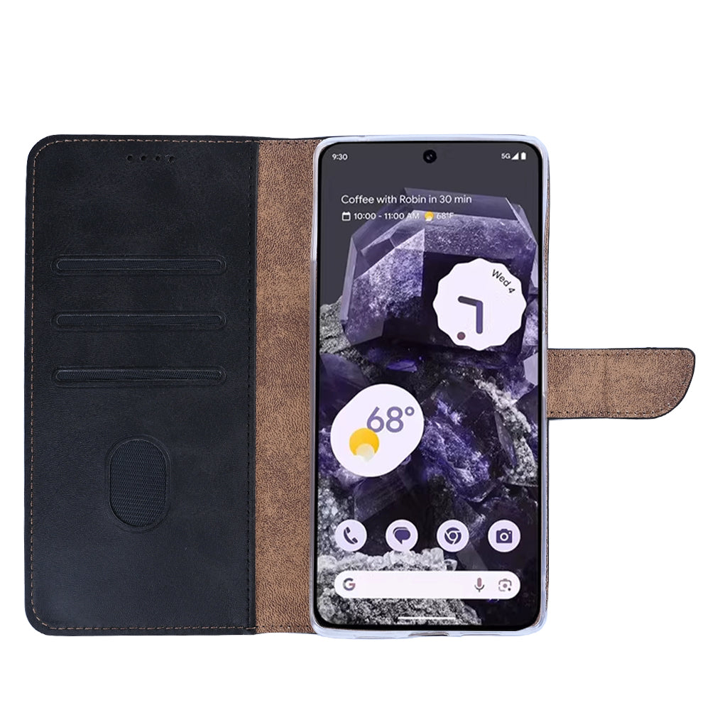 Rixus Bookcase For Google Pixel 8 Black