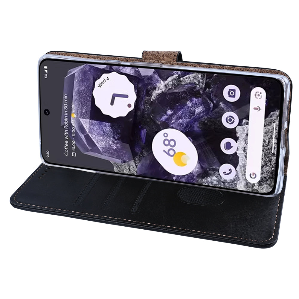 Rixus Bookcase For Google Pixel 8 Black