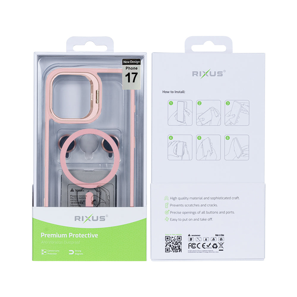 Rixus Classic 03 Case With MagSafe For Apple iPhone 17 Light Pink