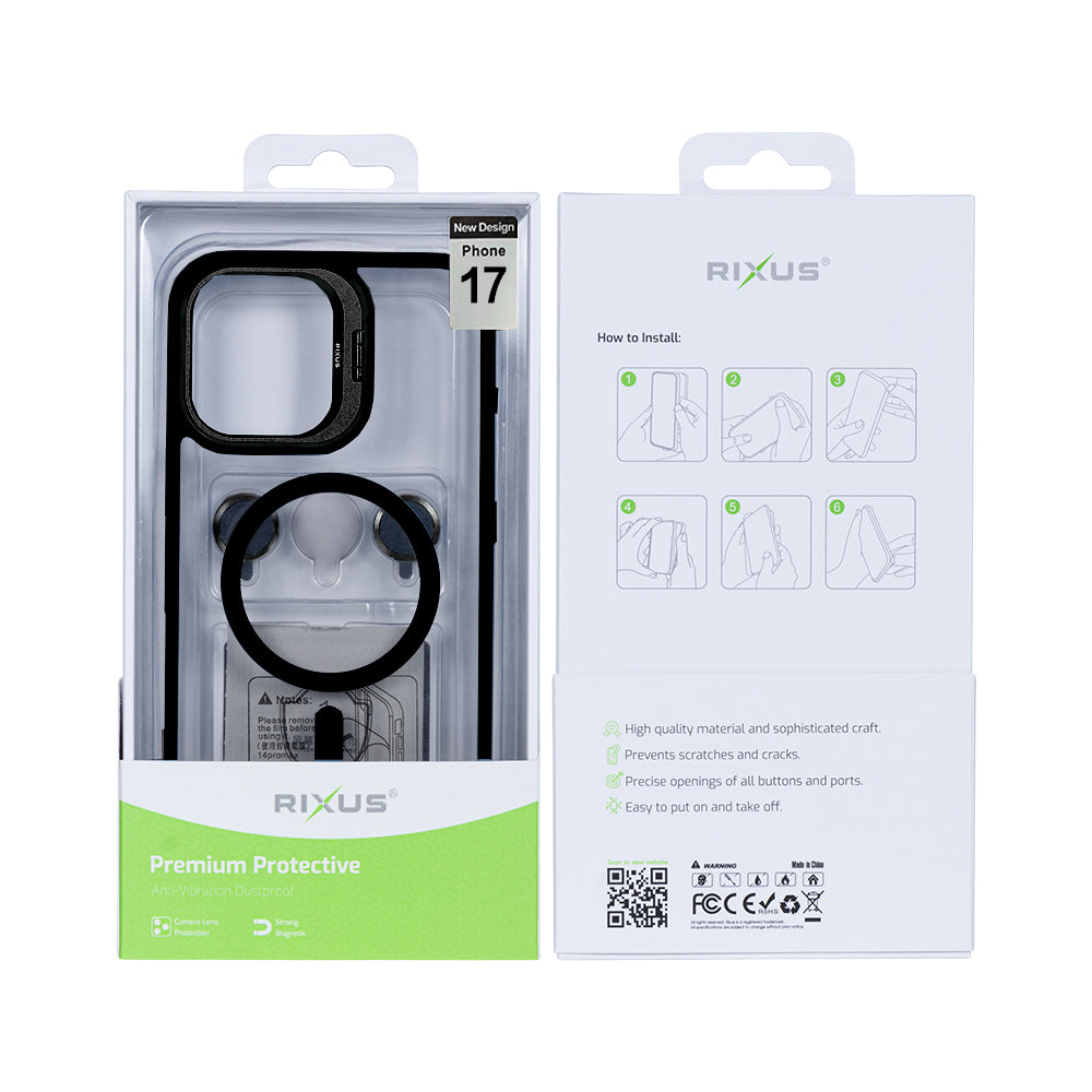 Rixus Classic 03 Case With MagSafe For Apple iPhone 17 Black