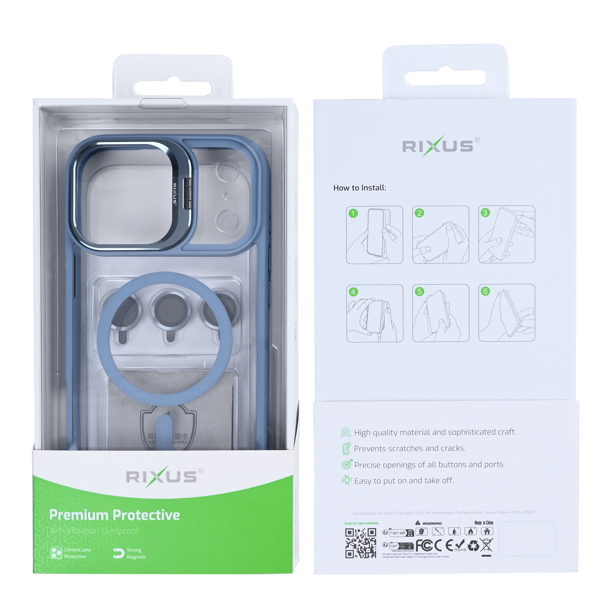 Rixus Classic 03 Case With MagSafe For Apple iPhone 17 Pro Light Blue