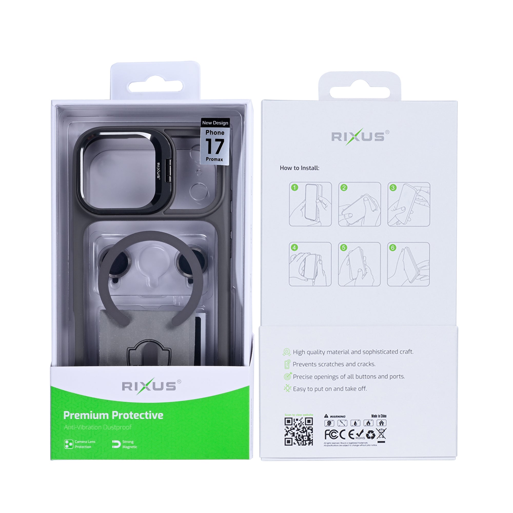Rixus Classic 03 Case With MagSafe Compatible For Apple iPhone 17 Pro Titanium Grey