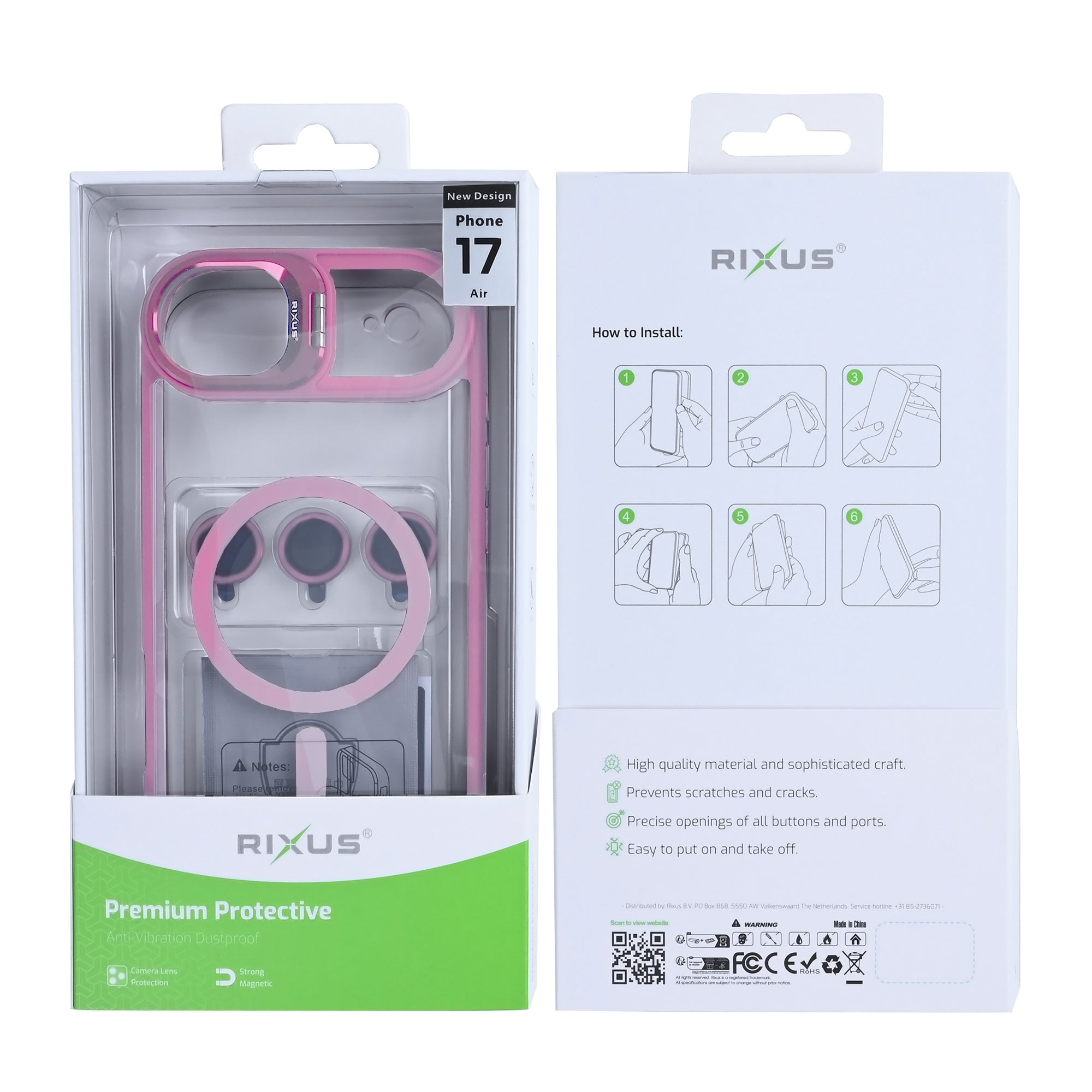 Rixus Classic 03 Case With MagSafe For Apple iPhone 17 Air Light Pink