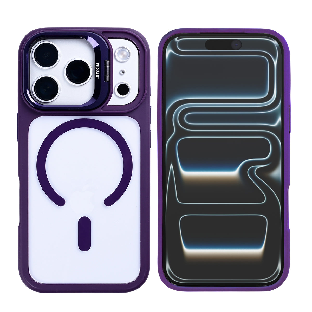 Rixus Classic 03 Case With MagSafe Compatible For Apple iPhone 17 Pro Max Deep Purple