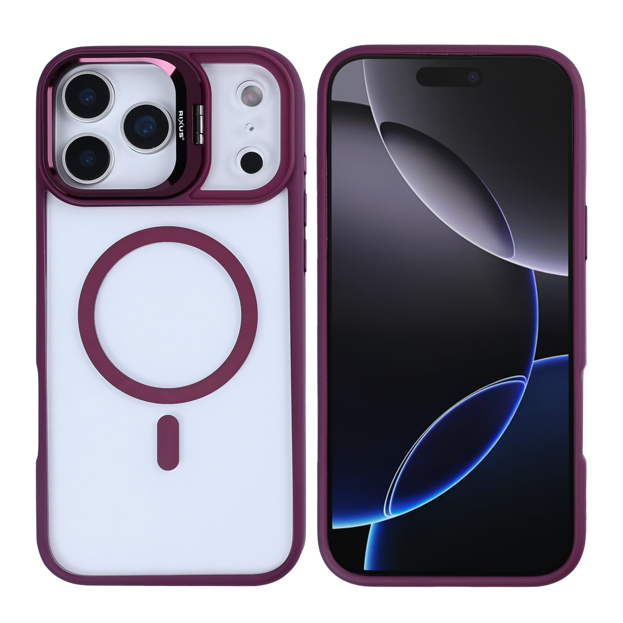 Rixus Classic 03 Case With MagSafe For Apple iPhone 17 Pro Max Dark Pink