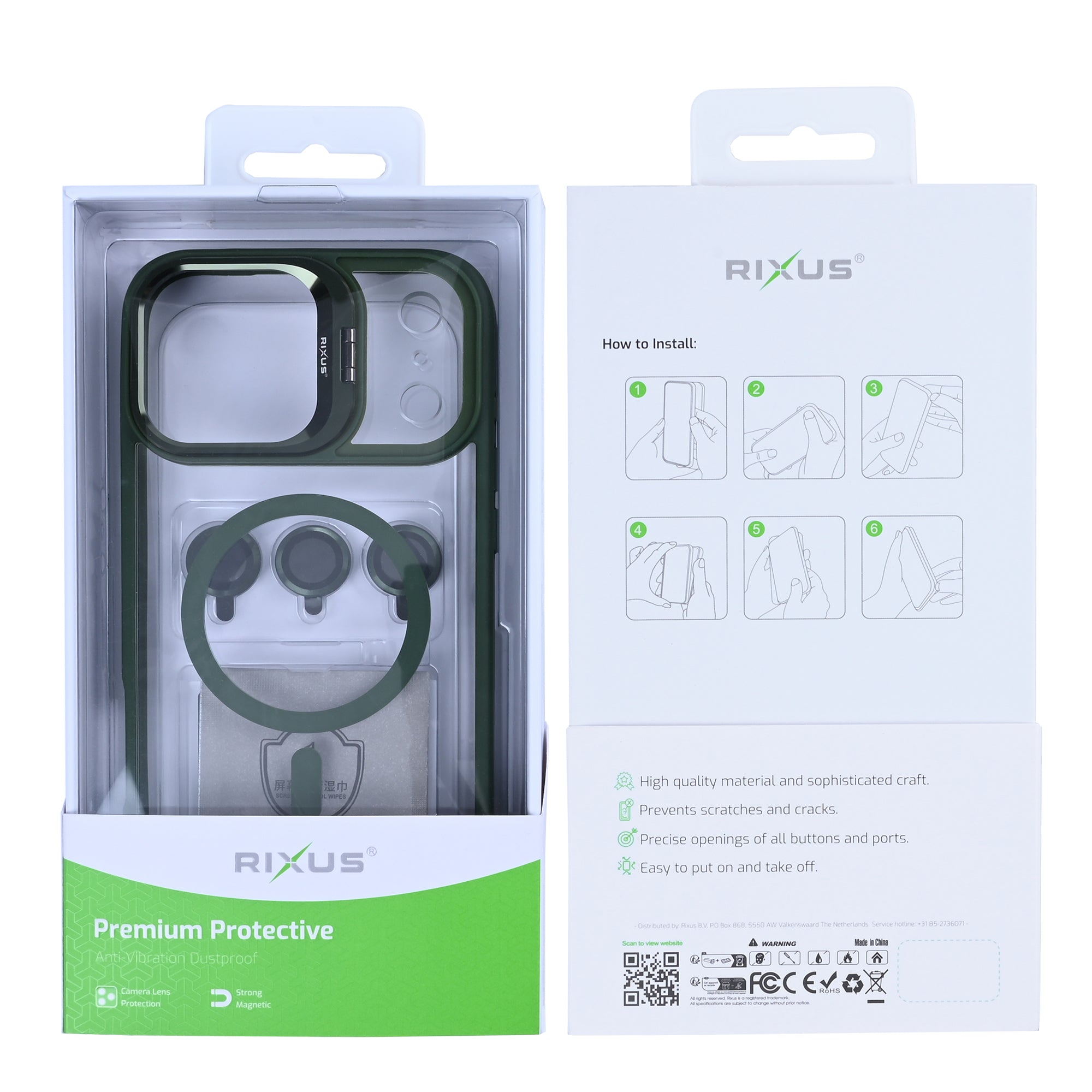 Rixus Classic 03 Case With MagSafe Compatible For Apple iPhone 17 Pro Max Dark Green