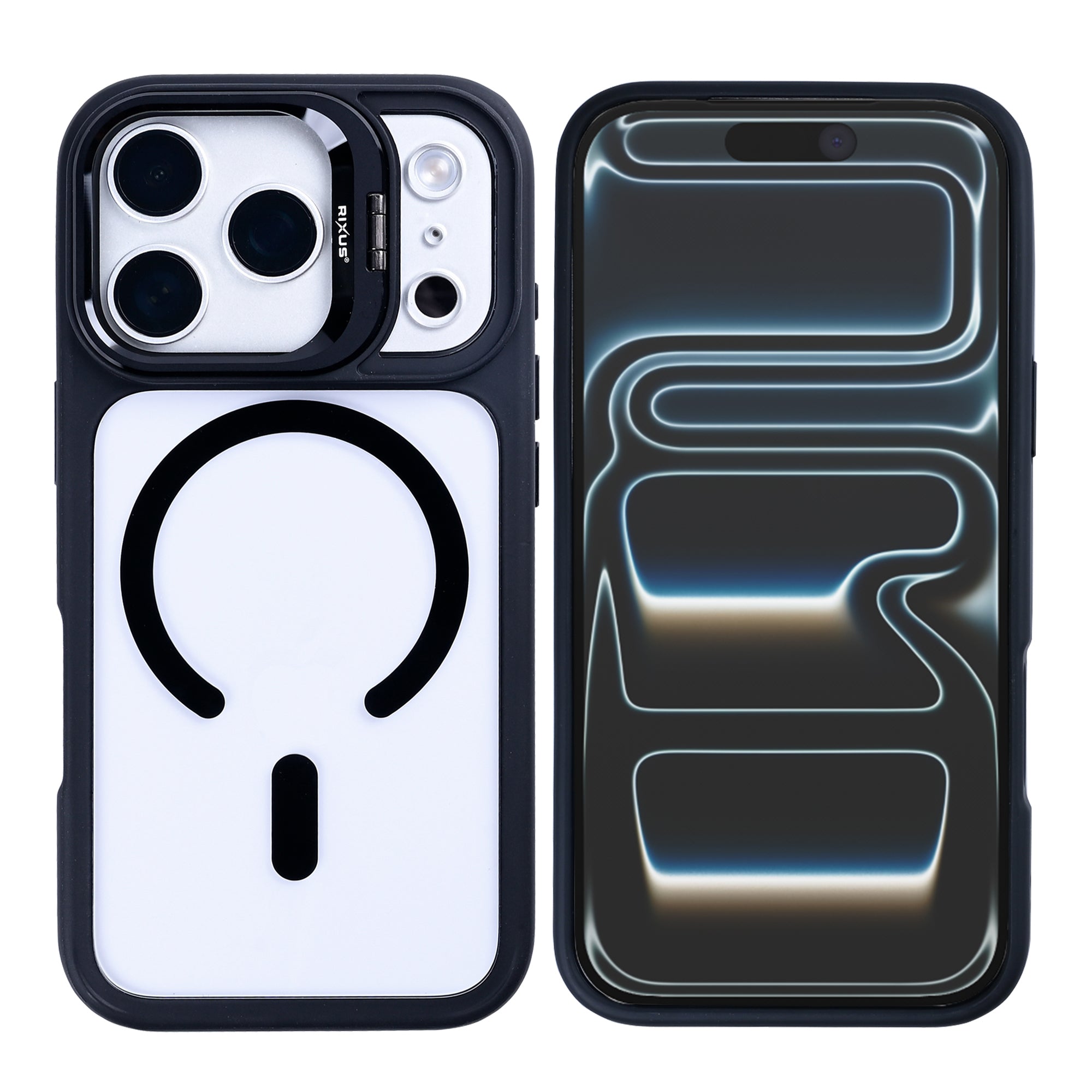 Rixus Classic 03 Case With MagSafe Compatible For Apple iPhone 17 Pro Max Black