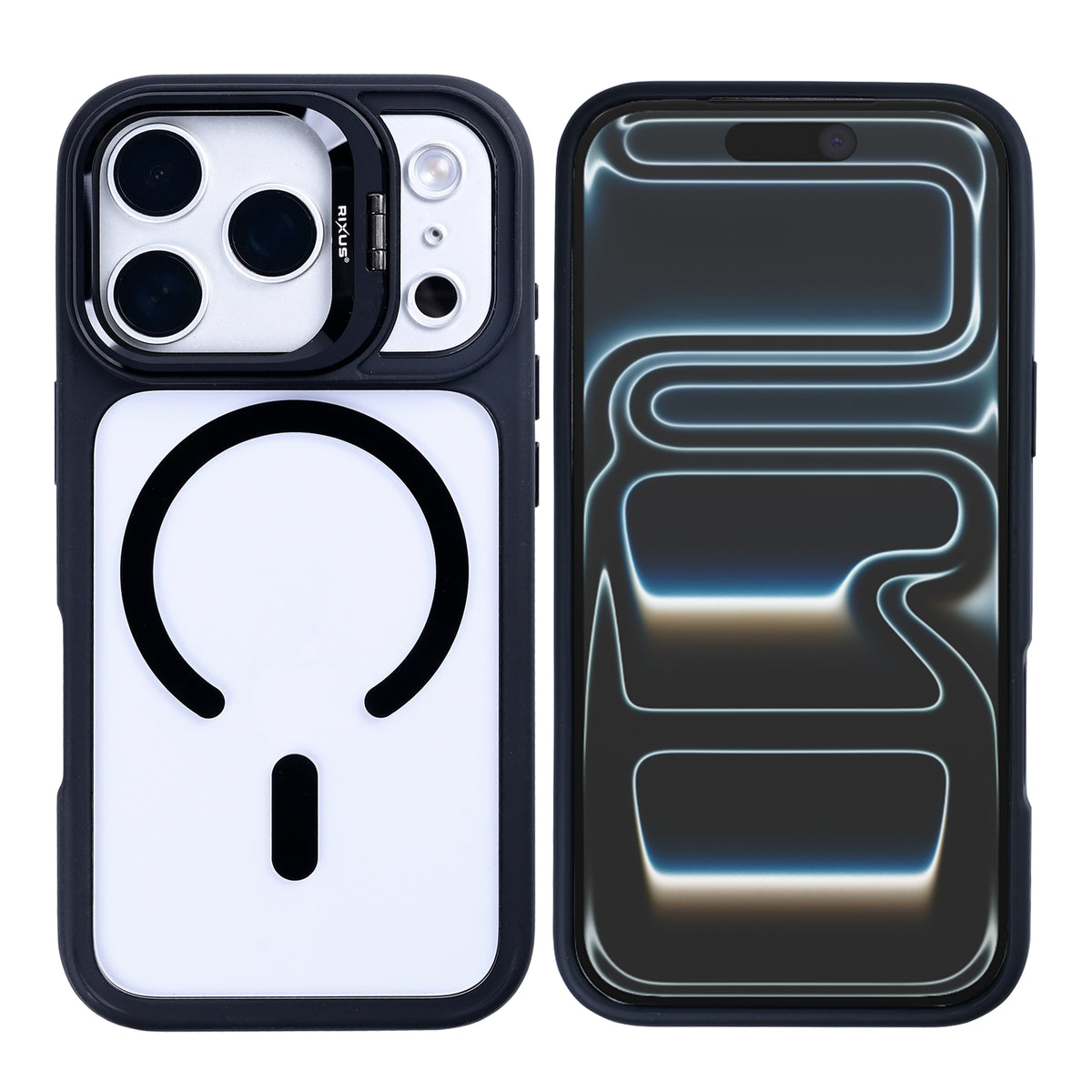 Rixus Classic 03 Case With MagSafe Compatible For Apple iPhone 17 Pro Max Black