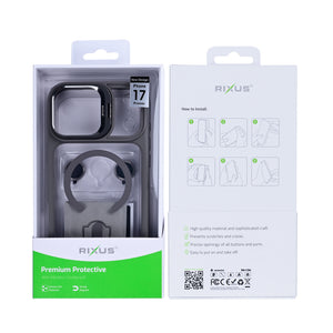 Rixus Classic 03 Case With MagSafe Compatible For Apple iPhone 17 Pro Max Titanium Grey