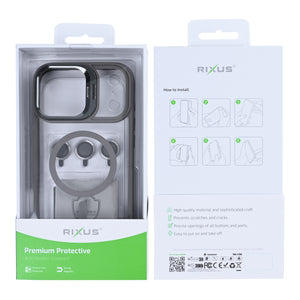 Rixus Classic 03 Case With MagSafe For Apple iPhone 17 Pro Max Titanium Grey