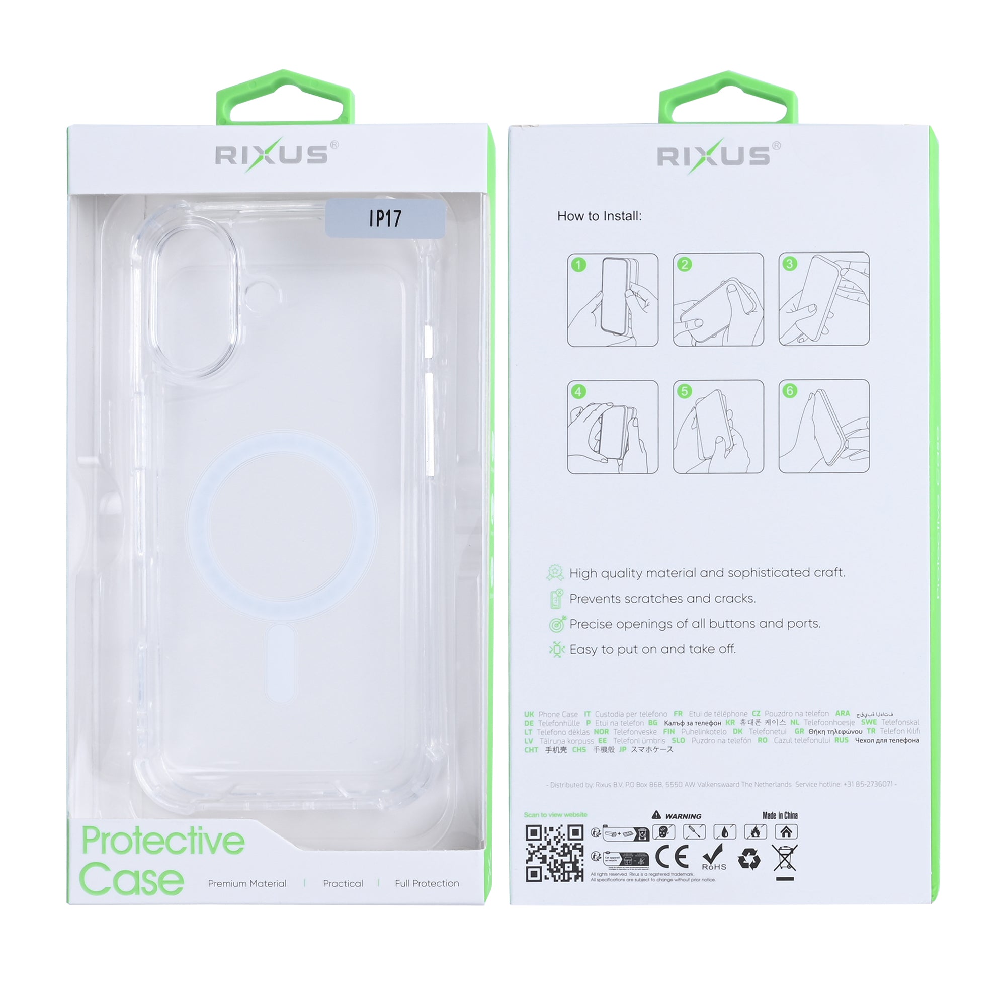 Rixus Anti-Burst Case With MagSafe For Apple iPhone 17 Transparent