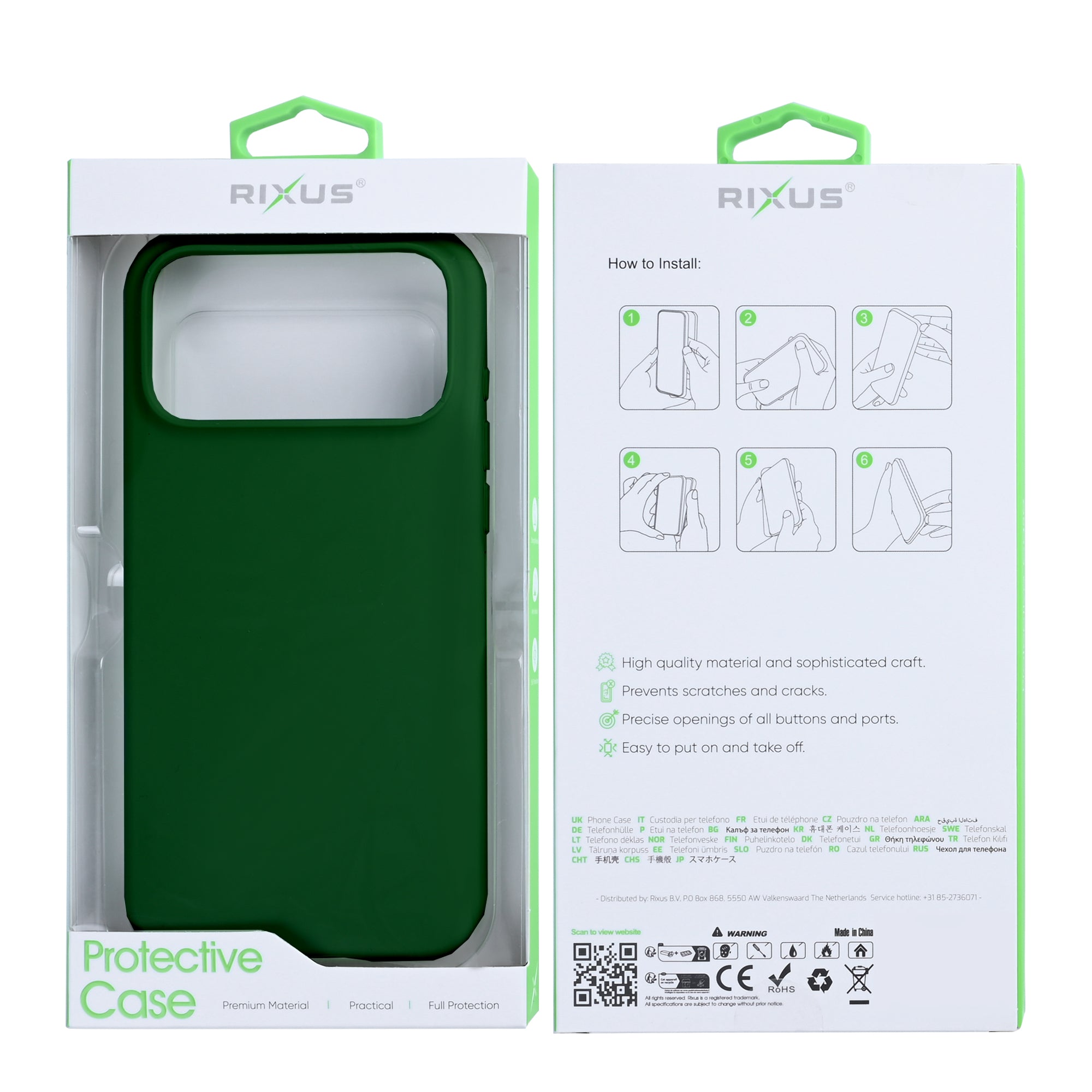 Rixus Soft TPU Phone Case With MagSafe For Apple iPhone 17 Pro Dark Green