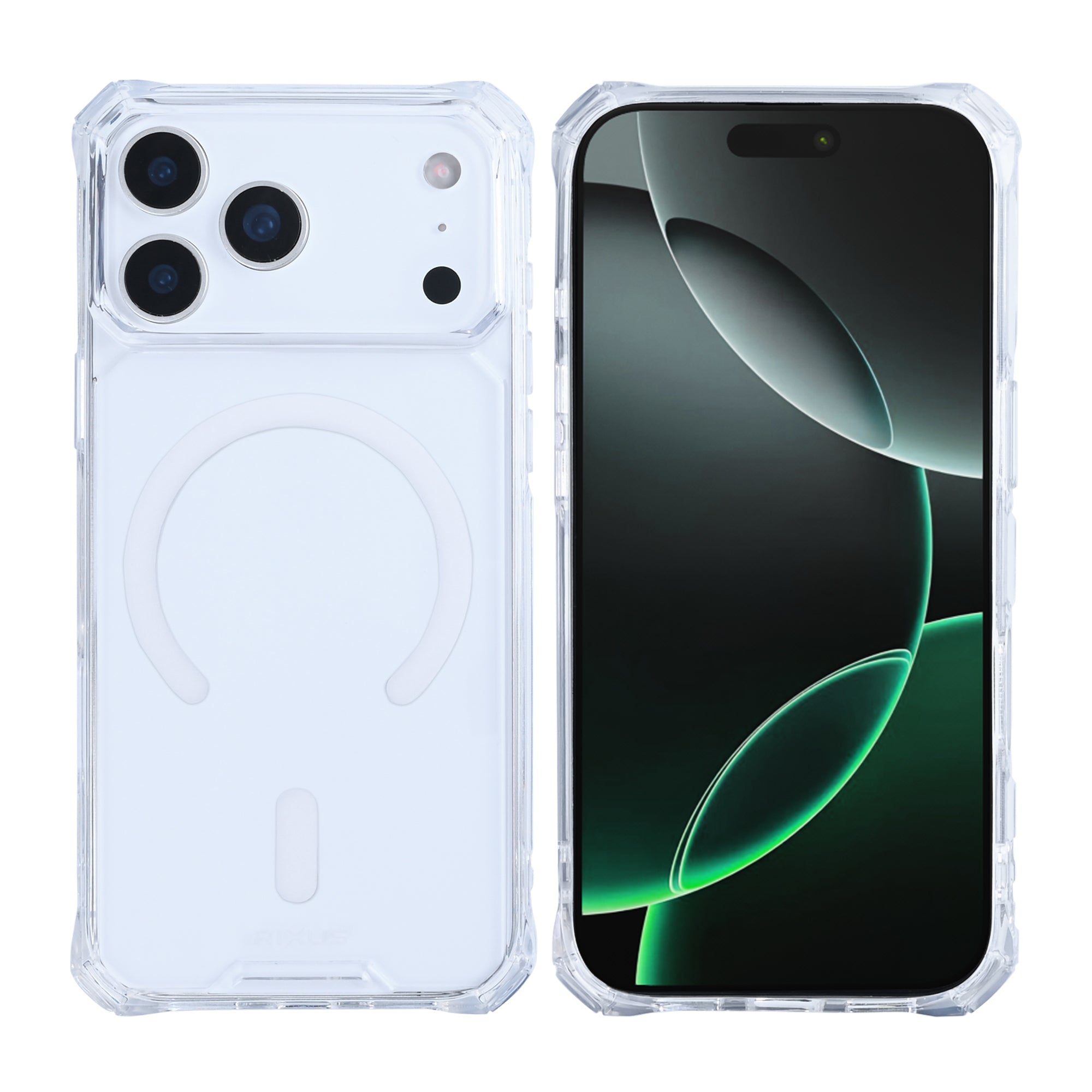 Rixus Armor-X Anti Shock Case With MagSafe Compatible For Apple iPhone 17 Pro Max Transparent