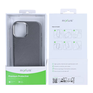 Rixus Mag Carbon With MagSafe Compatible For Apple iPhone 17 Titanium Grey