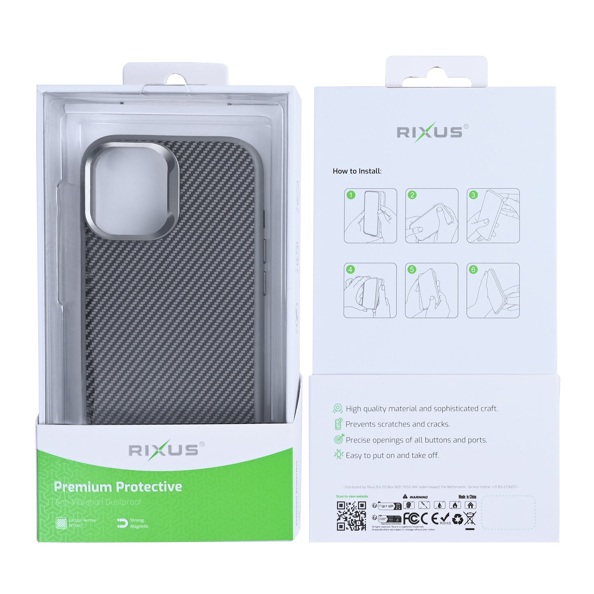 Rixus Mag Carbon With MagSafe For Apple iPhone 17 Titanium Grey