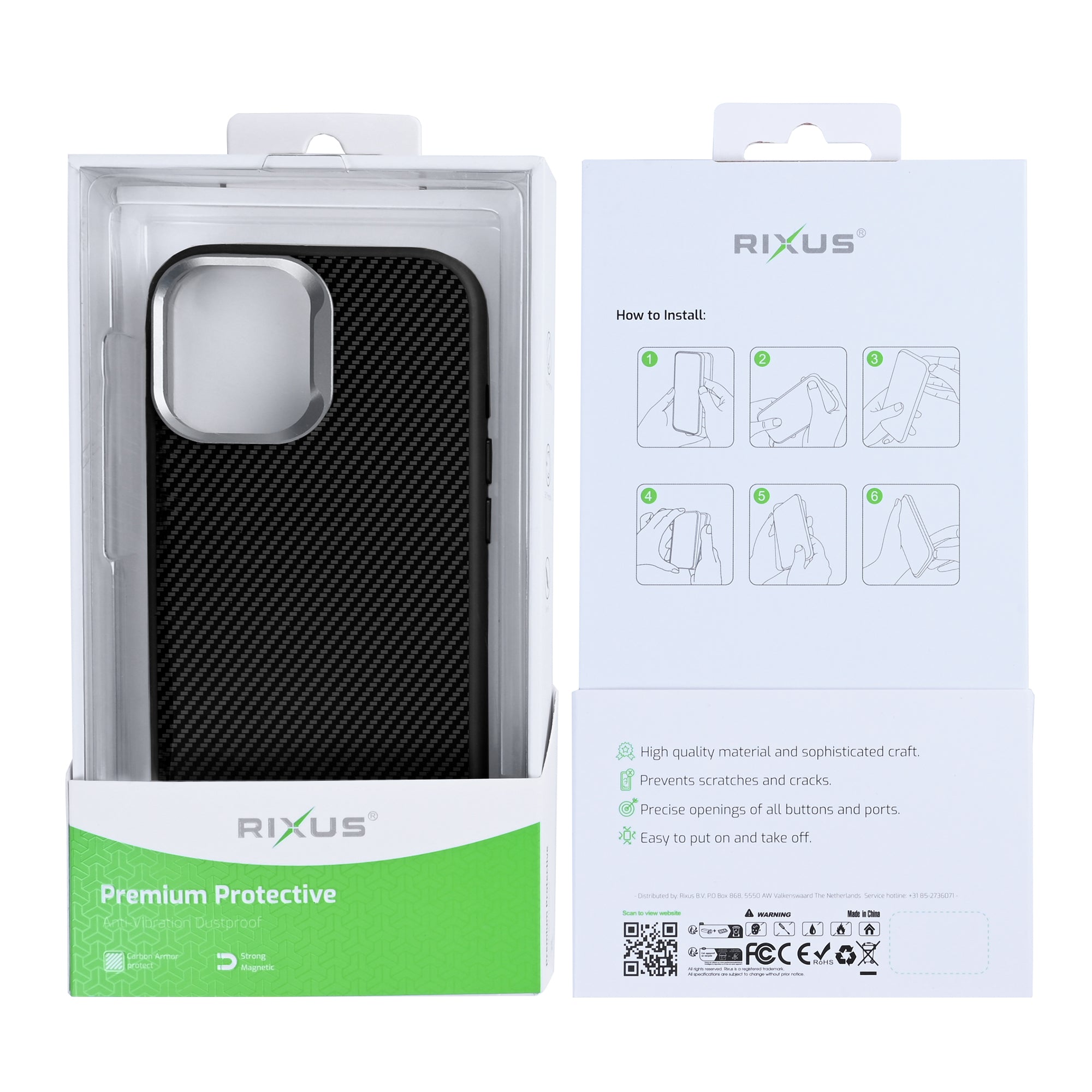 Rixus Mag Carbon With MagSafe For Apple iPhone 17 Titanium Black