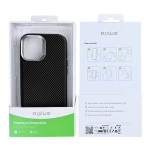 Rixus Mag Carbon With MagSafe For Apple iPhone 17 Titanium Black