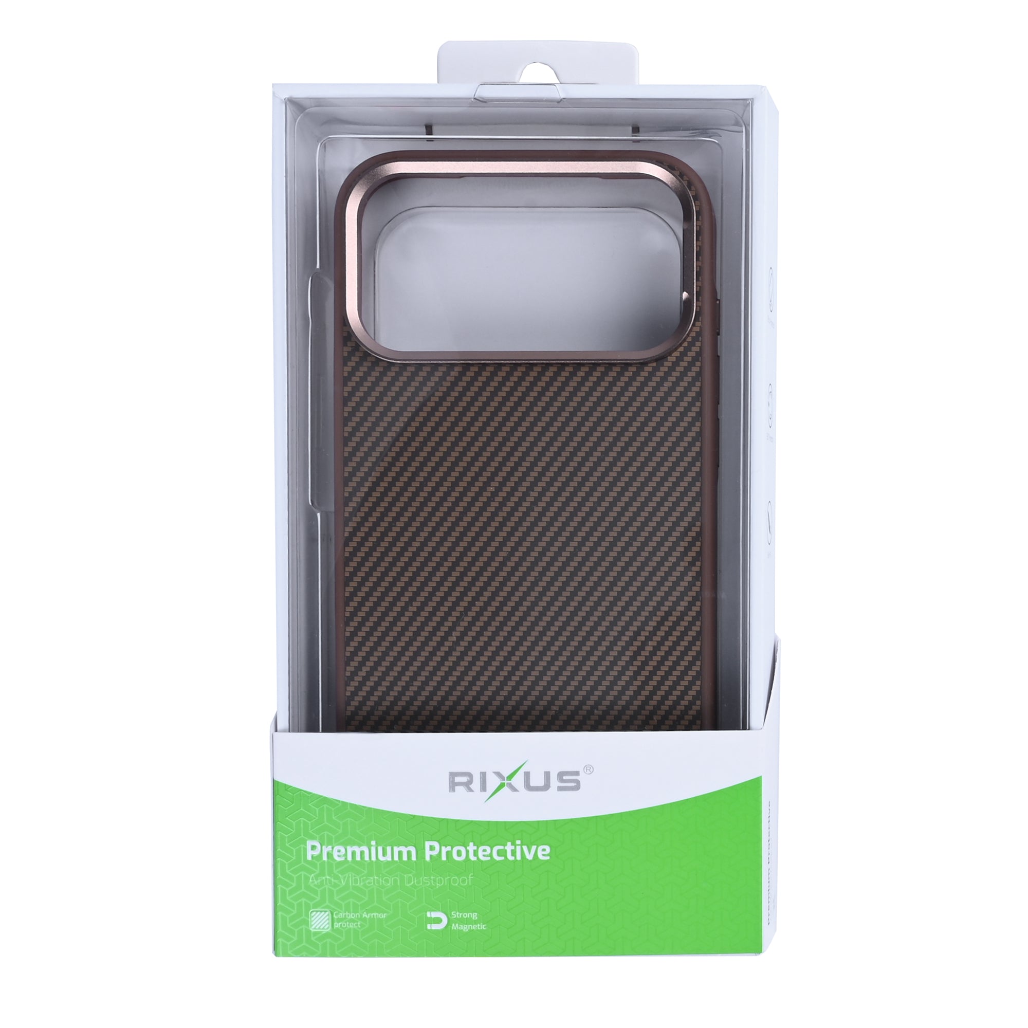 Rixus Mag Carbon With MagSafe For Apple iPhone 17 Pro Brown