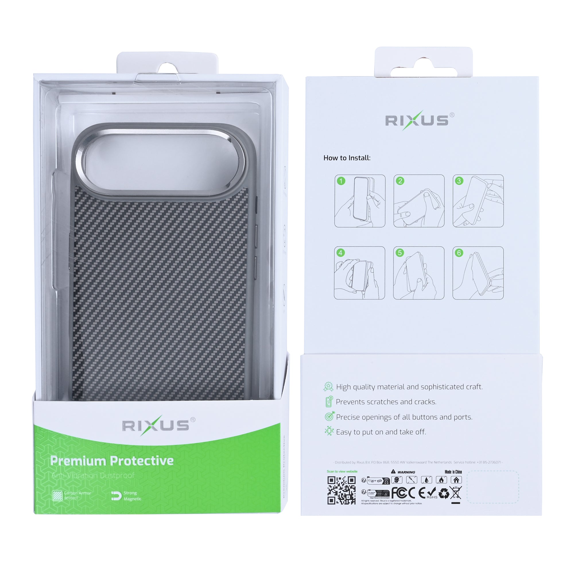 Rixus Mag Carbon With MagSafe For Apple iPhone 17 Air Titanium Grey