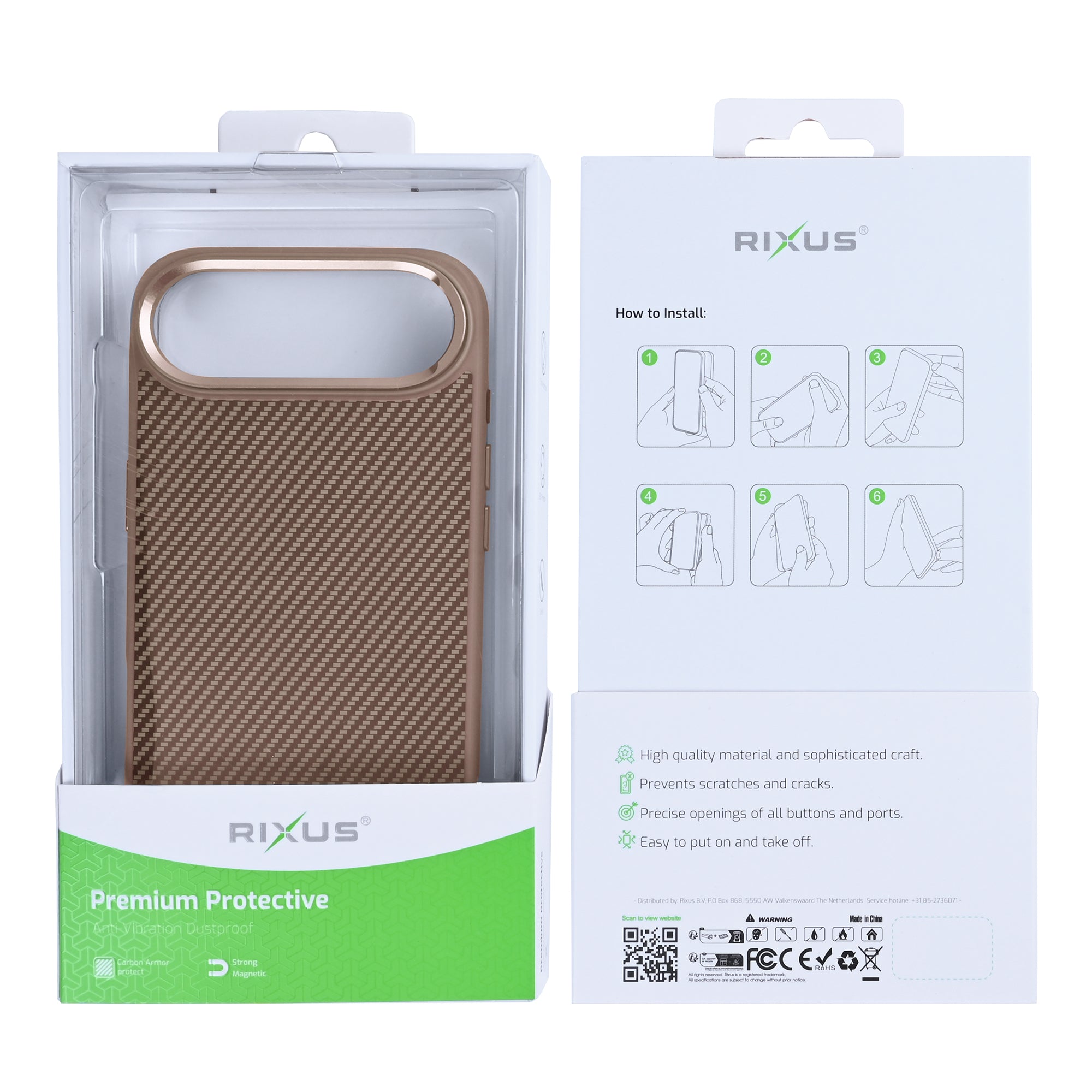 Rixus Mag Carbon With MagSafe For Apple iPhone 17 Air Brown