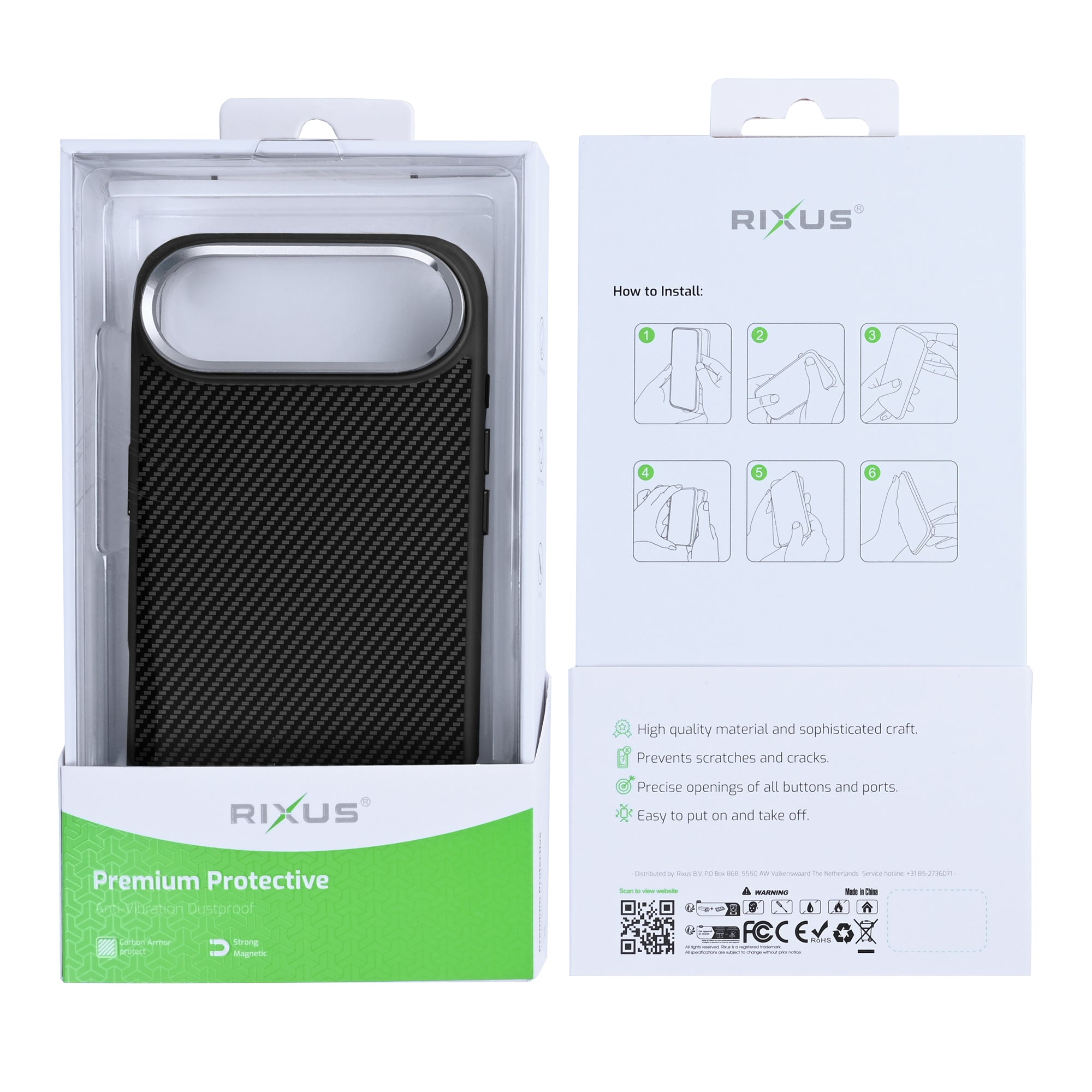 Rixus Mag Carbon With MagSafe For Apple iPhone 17 Air Titanium Black