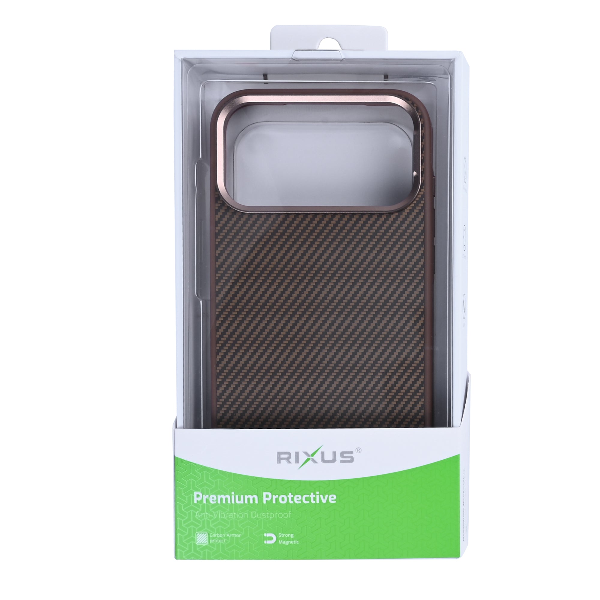 Rixus Mag Carbon With MagSafe For Apple iPhone 17 Pro Max Brown