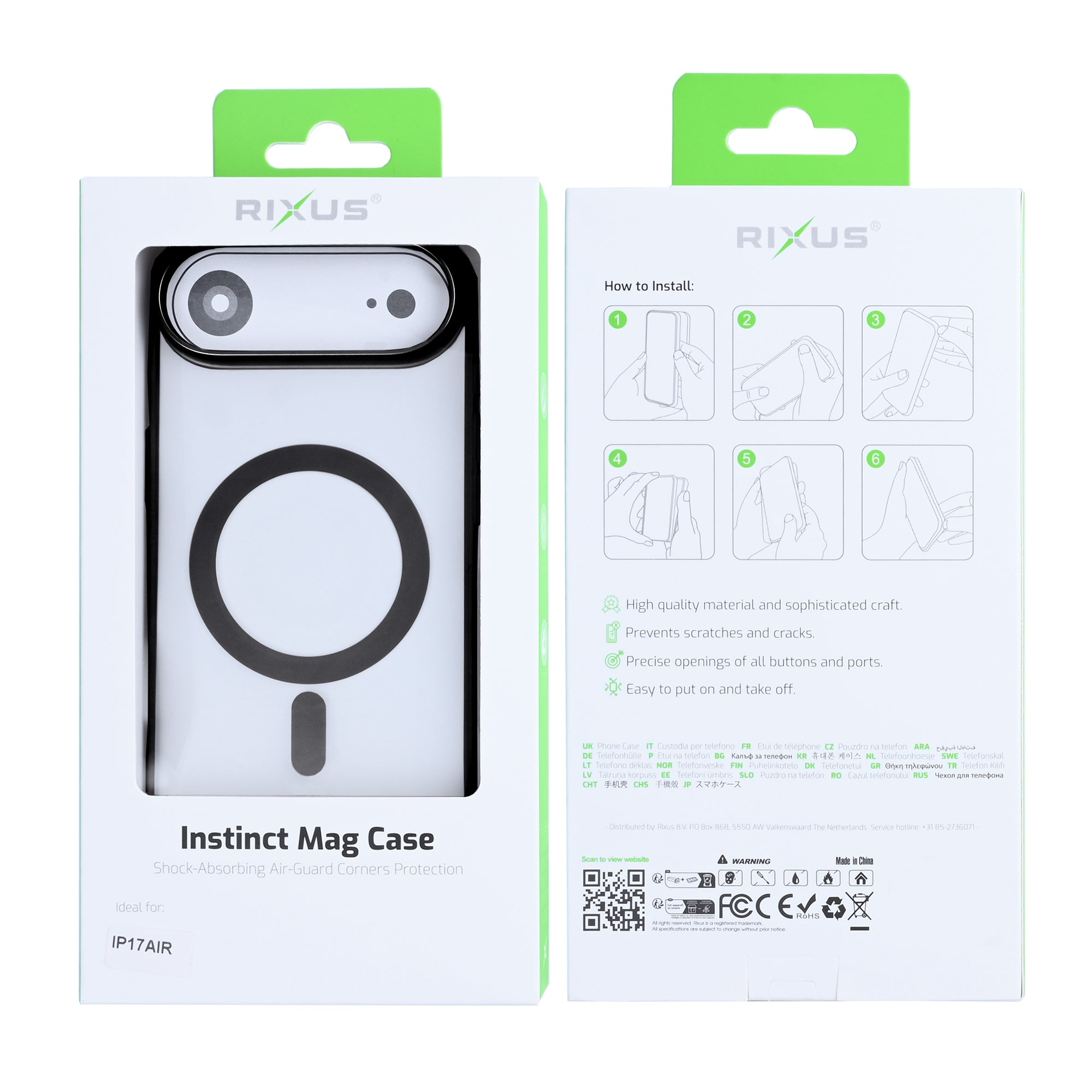 Rixus Instinct Mag Case For Apple iPhone 17 Air Black