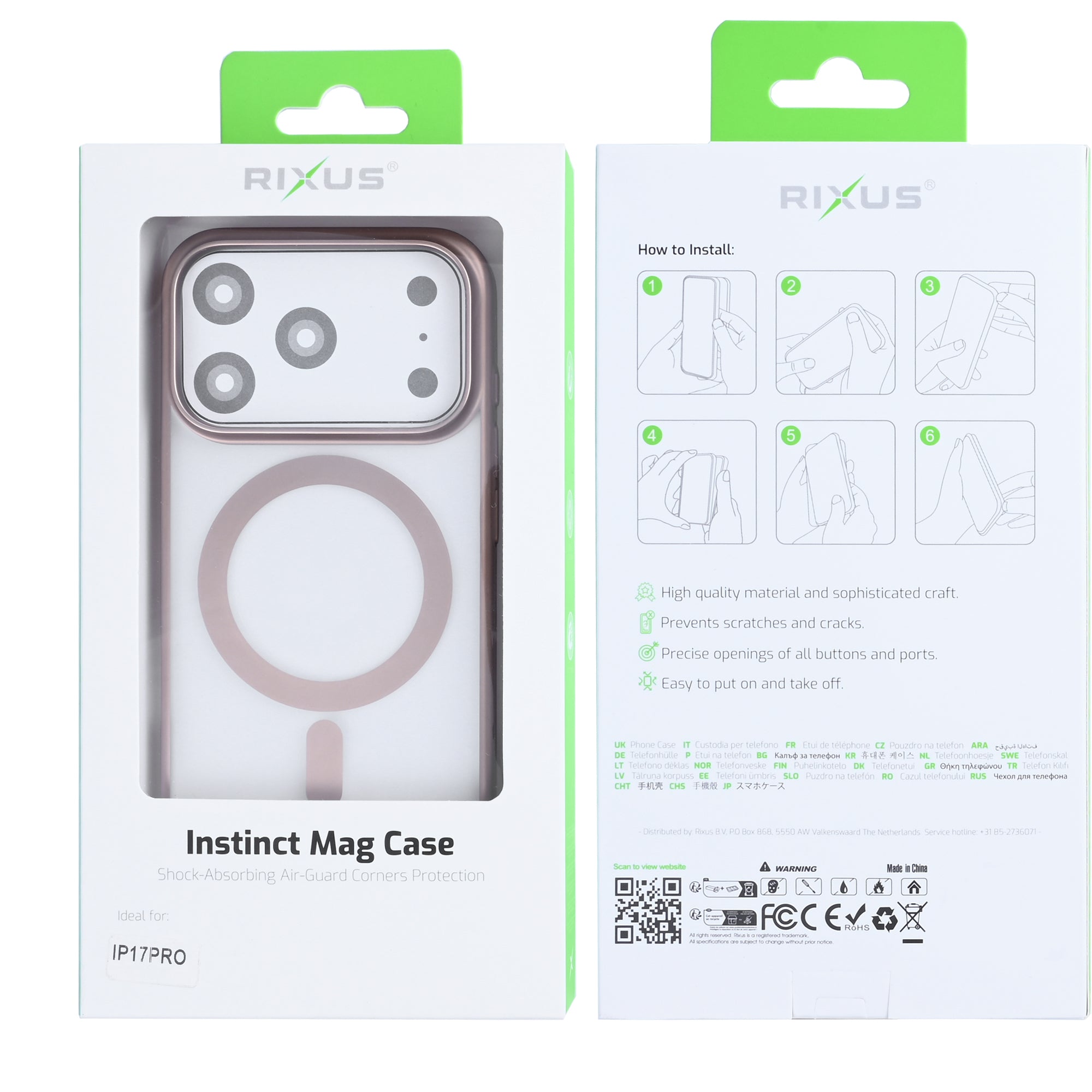 Rixus Instinct Mag Case For Apple iPhone 17 Pro Desert Titanium