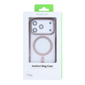 Rixus Instinct Mag Case For Apple iPhone 17 Pro Max Desert Titanium