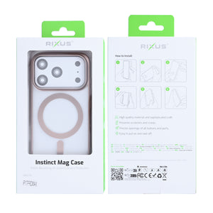 Rixus Instinct Mag Case For Apple iPhone 17 Pro Max Desert Titanium