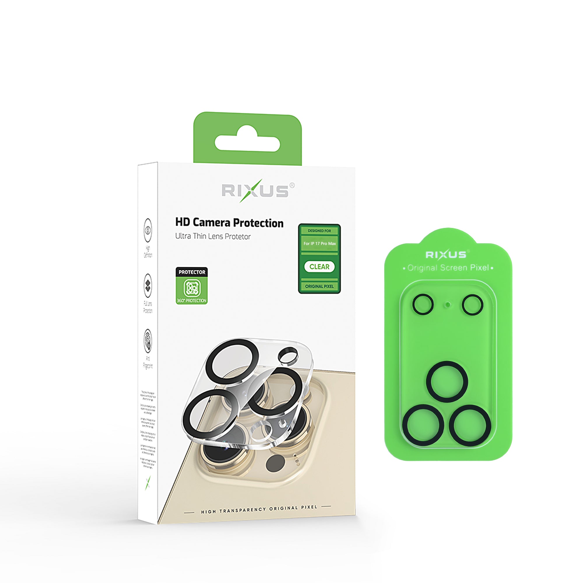 Rixus Clear HD Camera Tempered Glass For Apple iPhone 17 Pro Max