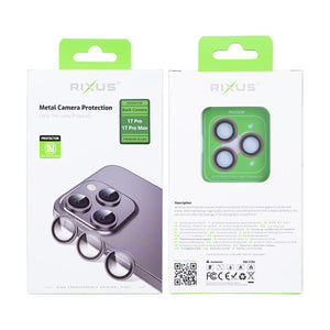 Rixus Metal Shield Camera Tempered Glass For Apple iPhone 17 Pro,17 Pro Max Orange