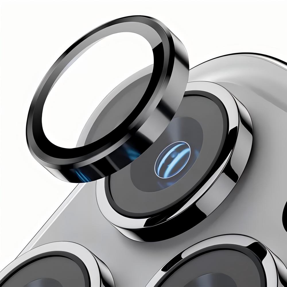 Rixus Metal Shield Camera Tempered Glass For Apple iPhone 17 Air Black