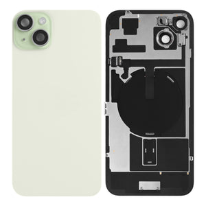 For Apple iPhone 15 Back Glass With NFC, Enlarged Camera Frame Green Pulled