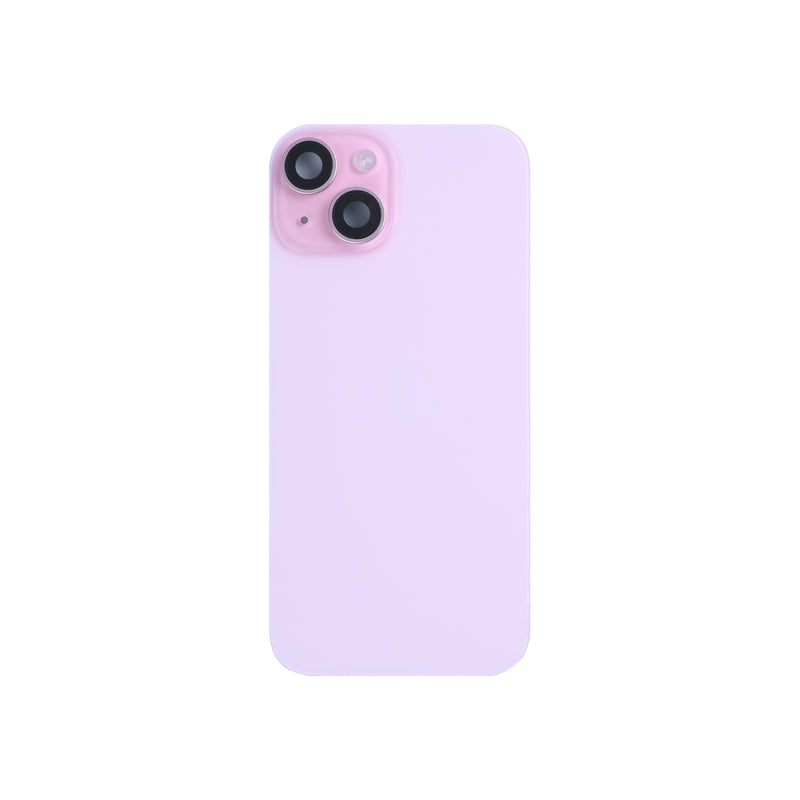 For iPhone 15 Extra Glass With NFC, Enlarged Camera Frame Pink Pulled