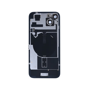 For iPhone 15 Plus Extra Glass With NFC, Enlarged Camera Frame Blue Pulled