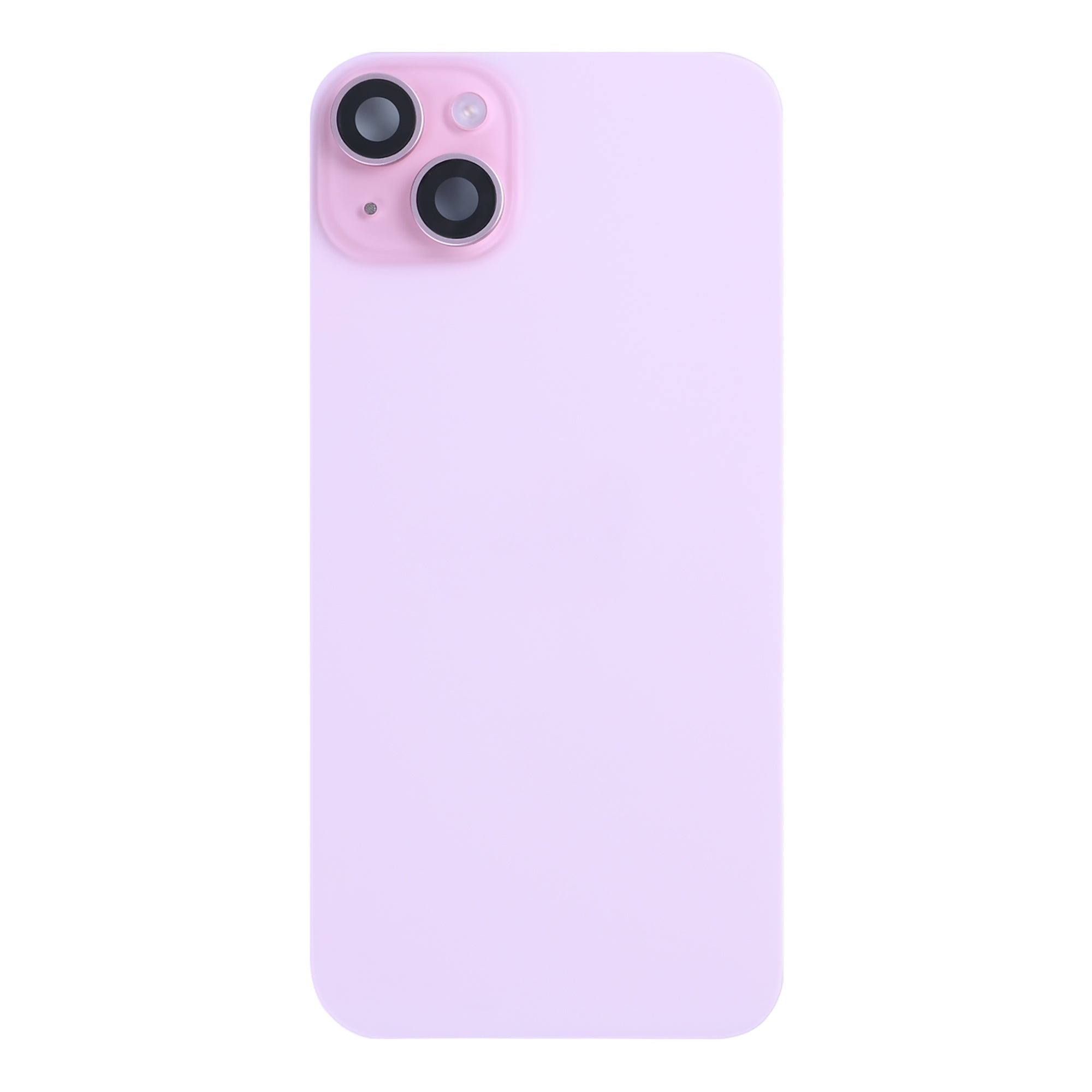 For iPhone 15 Plus Extra Glass With NFC, Enlarged Camera Frame Pink Pulled